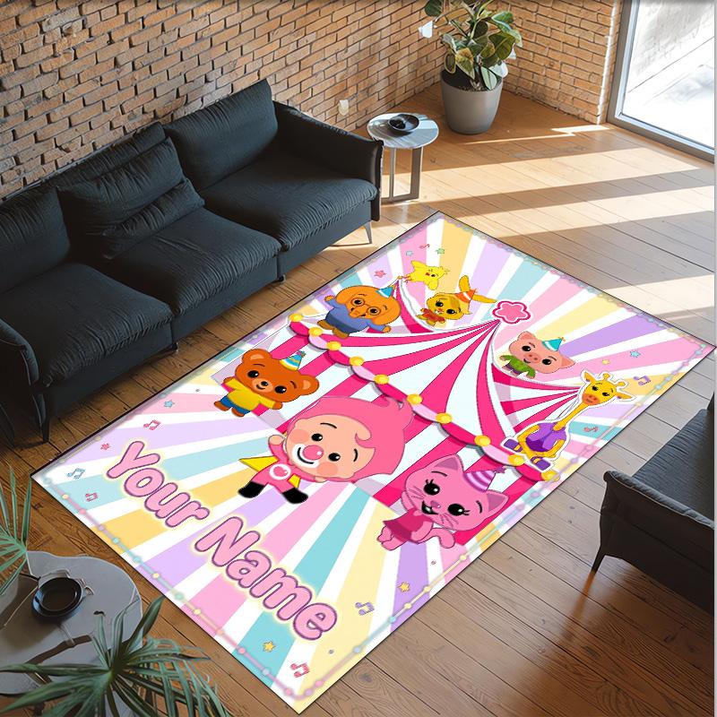 Personalized Crystal Velvet Carpet Custom Name Text,El Payaso Plim Plim Anti Slip Area Rug For Home Decoration