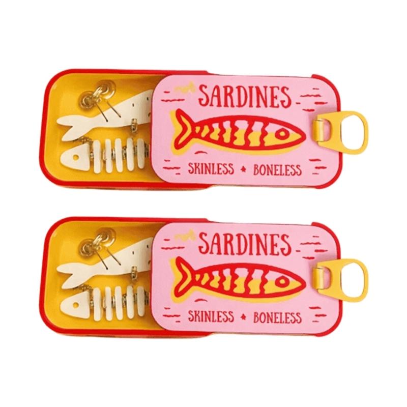 Sardine Can Jewelry Storage Box Small Accessory Holder for Earrings Necklaces and Daily Tabletop Use Indoors