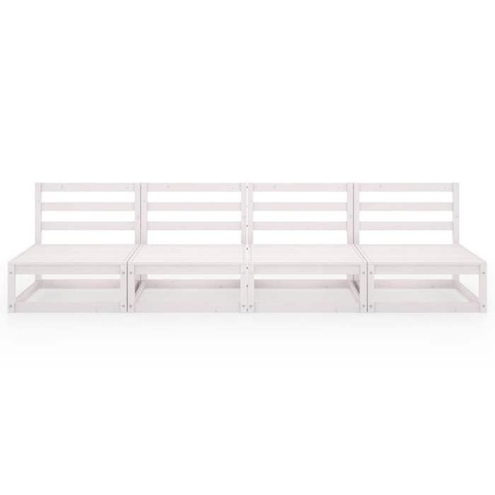 VidaXL 4-Seater Garden Sofa Patio Sofa Terrace Furniture Outdoor Sofa Outdoor Furniture White Wood 3075340
