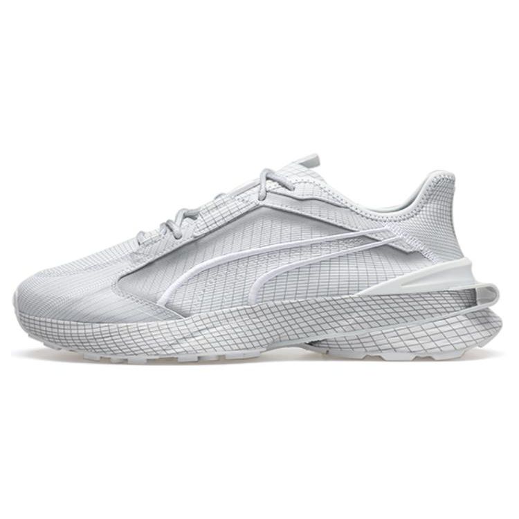 Puma Staffonly X  Fabric Mesh Leather Tpu Pwrframe Wireframe Trendy Mid-Top Casual Shoes Unisex Casual Shoes Gray White 387790-01