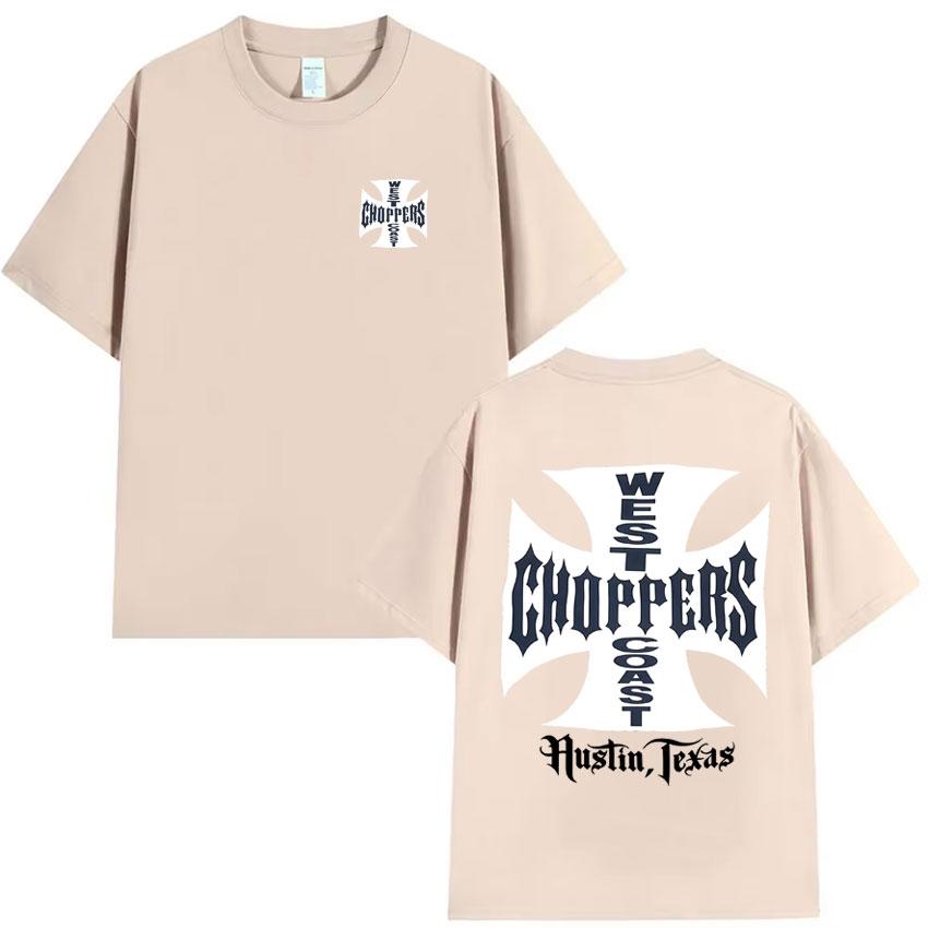 West Coast Choppers Pop Grafické Tričko Letní Vysoce Kvalitní Tričko Pánské Bavlněné Ležérní Krátký Rukáv Kulatý Výstřih Y2K Tričko Streetwear