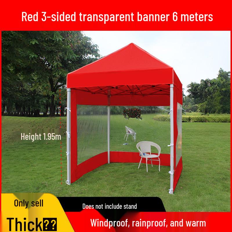 Transparent Tent Side Panel: Windproof & Waterproof Outdoor Canopy Enclosure with Thick Fabric and Durable Edging