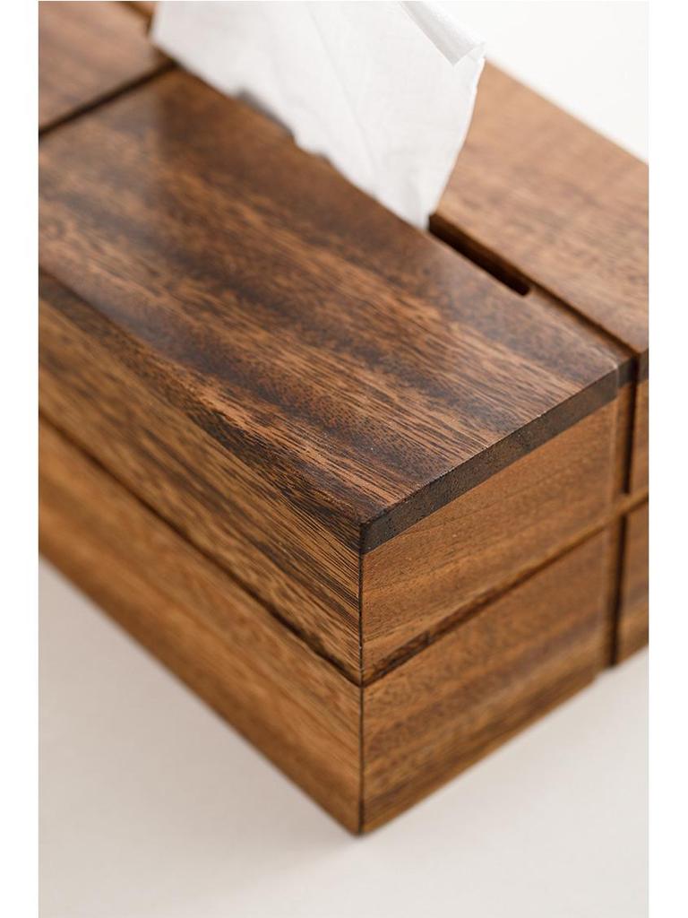 Solid Wood Tissue Box for Home, Hotel, or Office - Creative Pull-out Design for Dining or Living Room.