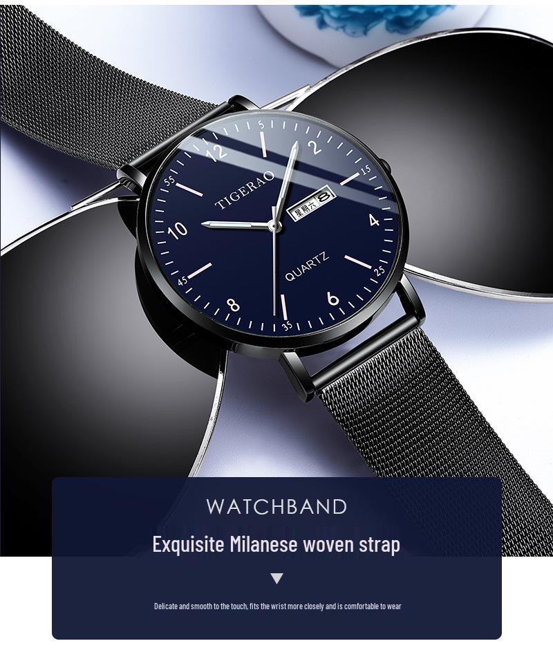 Ultra-thin Men's Trendy Mechanical & Quartz Waterproof Watch for Teenagers and Students