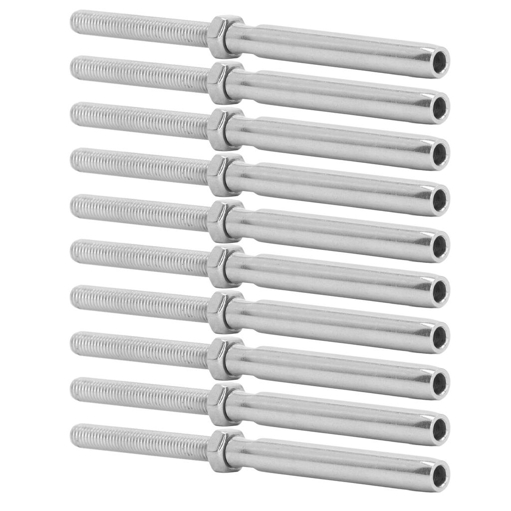 10 stk. Gjengepresse Treskrue Rustfritt Stål Kabelrekkverk Maskinvare Presse Treskrue Sett M10 5mm 0.2in