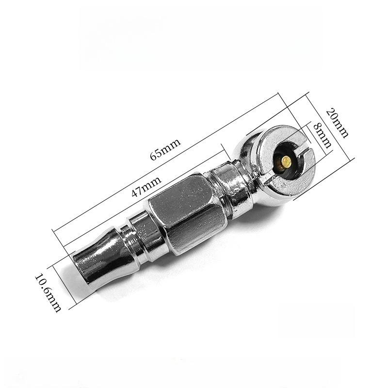

Silver Quick Connect Inflatable Nozzle, 1 Piece Double Headed Motorcycle Tire Inflator Adapter
