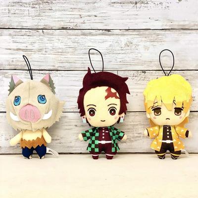 Demon Slayer Plush Toy Set of Tanjiro Zenitsu and Inosuke Hashibira 3 Kamado, Agatsuma,