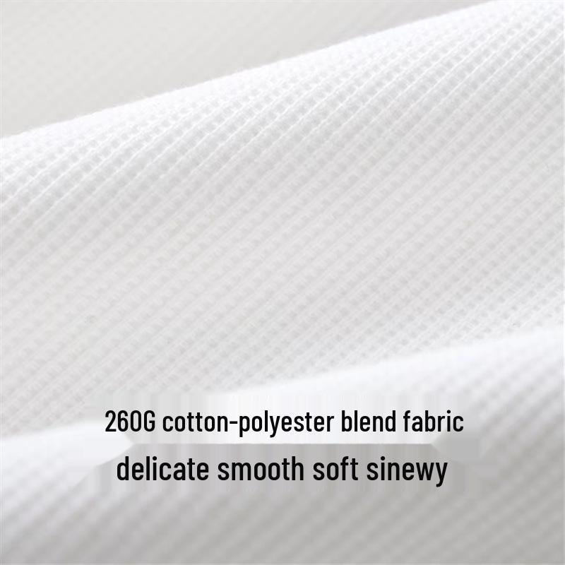 Men's 260g Heavyweight Wrinkle-Resistant Waffle Knit Embroidered Short Sleeve Loose Fit T-Shirt