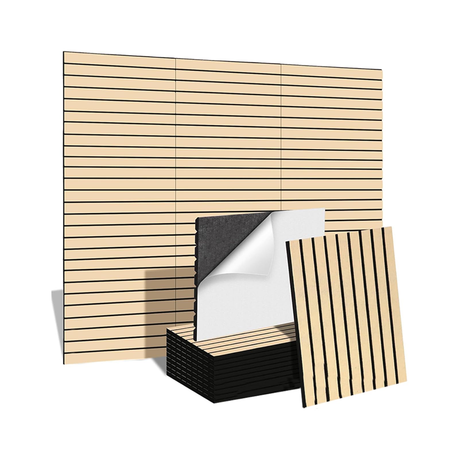 

Raisme Sound-Absorbing Panels, Set of 6, Wool, Soundproofing, Easy DIY, Wallpaper Tile Style, Suitable for Rentals, Stylish Soundproofing Boards for