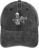 Skeleton Playing Trumpet Baseball Cap Vintage Washed Cotton Adjustable Dad Hat Outdoor