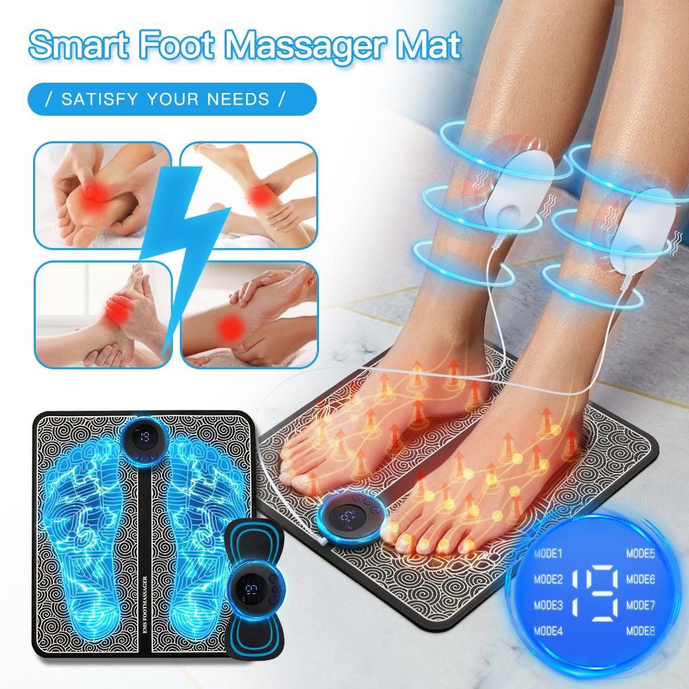 Electric EMS Foot Massager Pad Feet Acupoints Muscle Stimulation Improve Blood Circulation Relief Pain Relax Massage Mashine