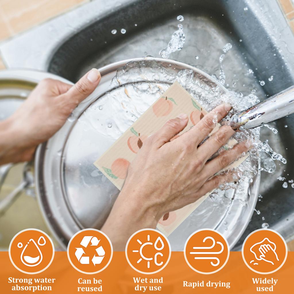 10Pcs Swedish Dishcloths Highly Absorbent Kitchen Dish Towel Lazy Dishwashing Sponge Cloth No Odor Kitchen Cleaning Supply Wipes