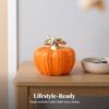 Ceramic Pumpkin Figurine Ribbed Thanksgiving for Desk