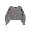 Beauty Cropped Knit Red [Natural Basic] Off-the-Shoulder Sweater,