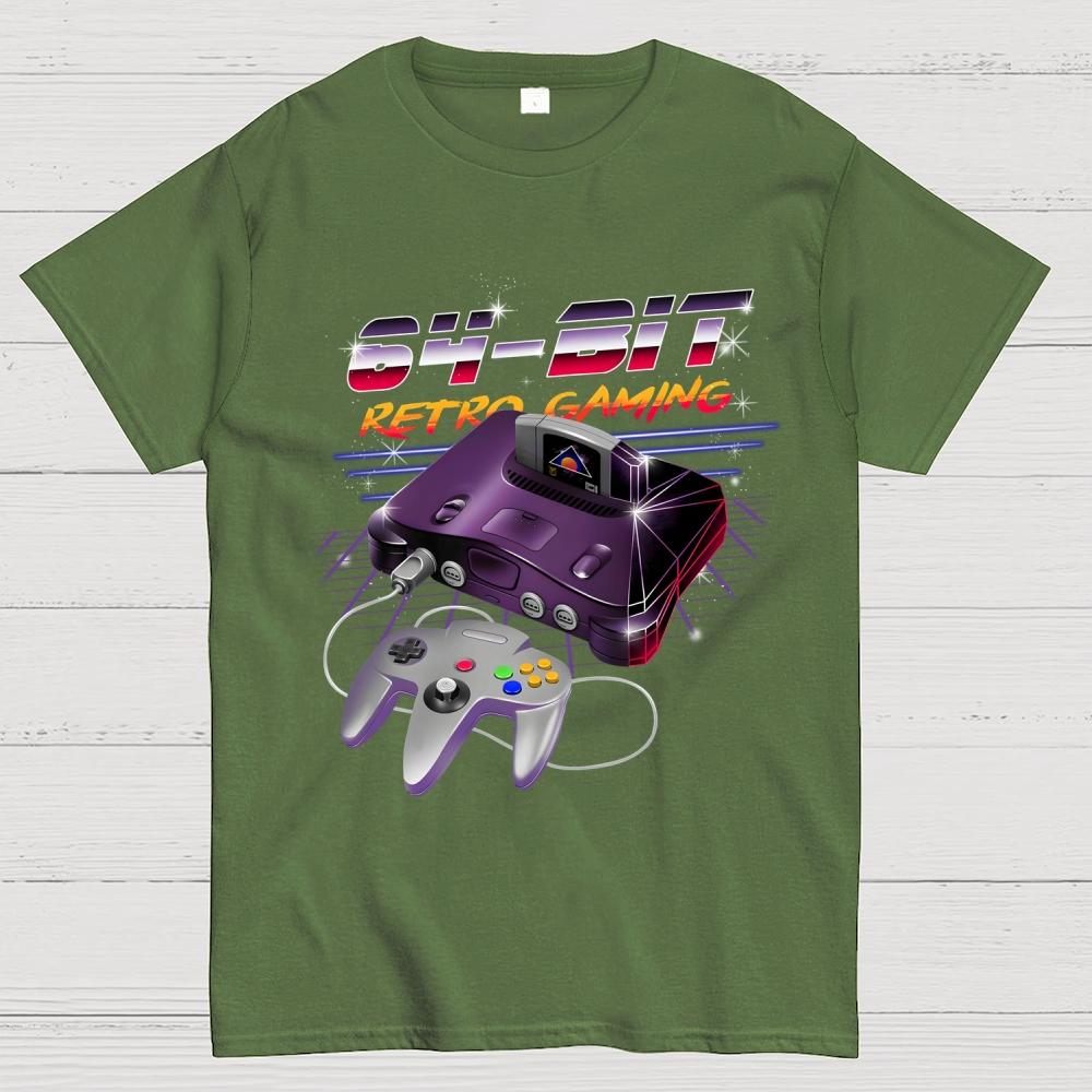 64-Bit Retro Gaming Cotton Summer Casual Cool Loose T-Shirt