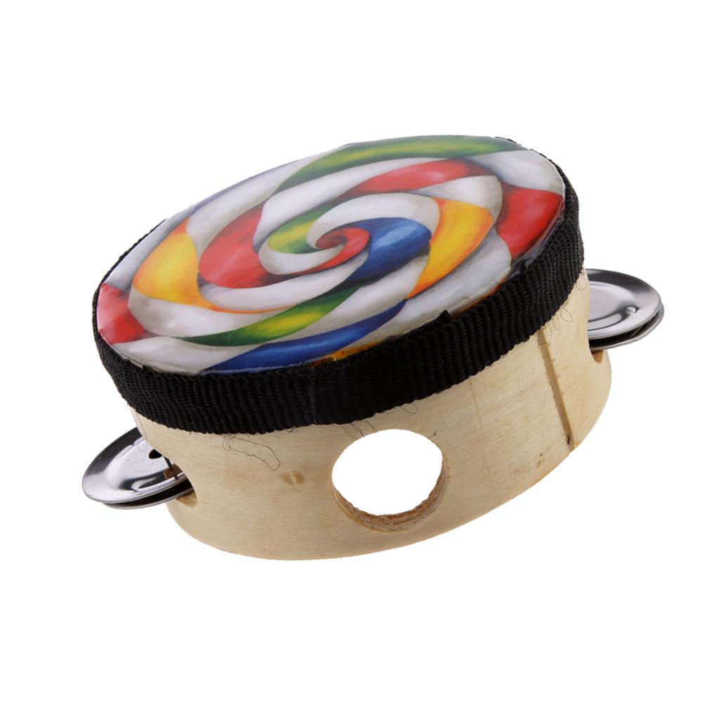 4'' Handmade Tambourine Drum Percussion Educational Toy