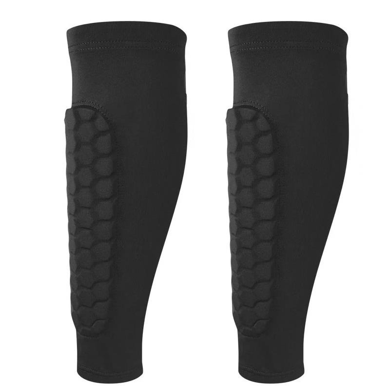 1 Pair Leg Sleeves Shin Guards Shockproof Honeycomb Nylon Support Sock Shin Protector Soccer Gear Soccer Shields Sports Legging 1