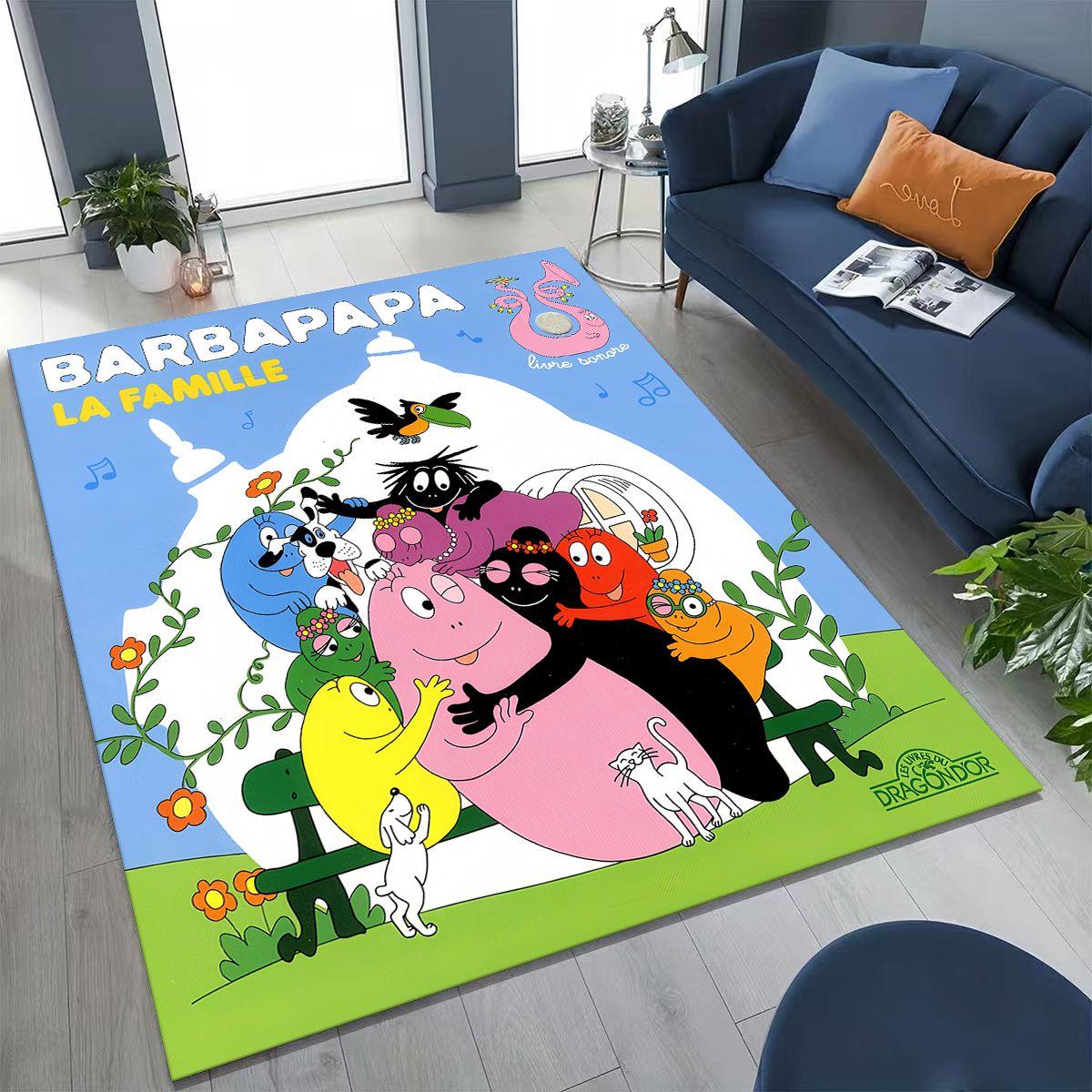 

Cartoon Les Barbapapa Barbamama Family Rug for Bedroom Living Room Sofa Home Doormat Decor, Large Kids Play Non-slip Floor Mat 70x100cm( 27x39in )