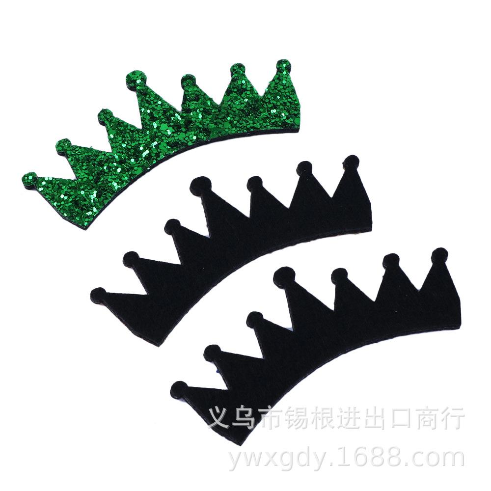 Handmade Multi-Color Glitter Crown Hair Clips for Girls
