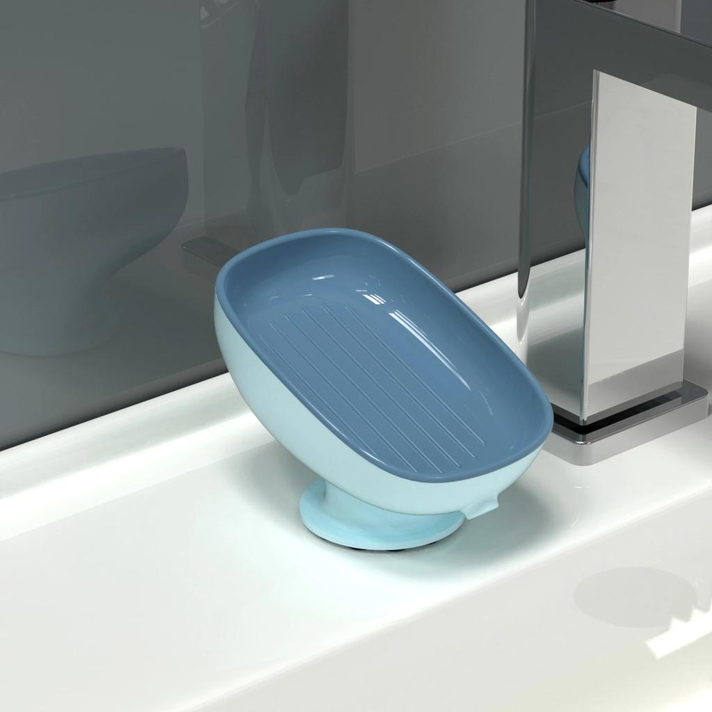Super Suction Cup Soap Dish Self Draining Soap Box Kithcen Sponge Holder Soap Container Bathroom Soap Holder Soap Box Drain