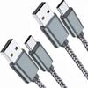 Type-C To USB-A Braided Nylon Jacket Data Cable for Android Phones 3A Fast Charging & USB3.0 60W Data Transfer