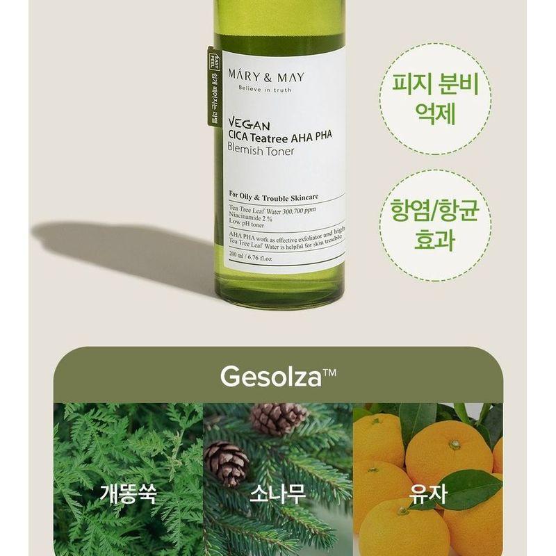 Mary&May - Vegan Cica Teatree AHA PHA Blemish Toner Mini