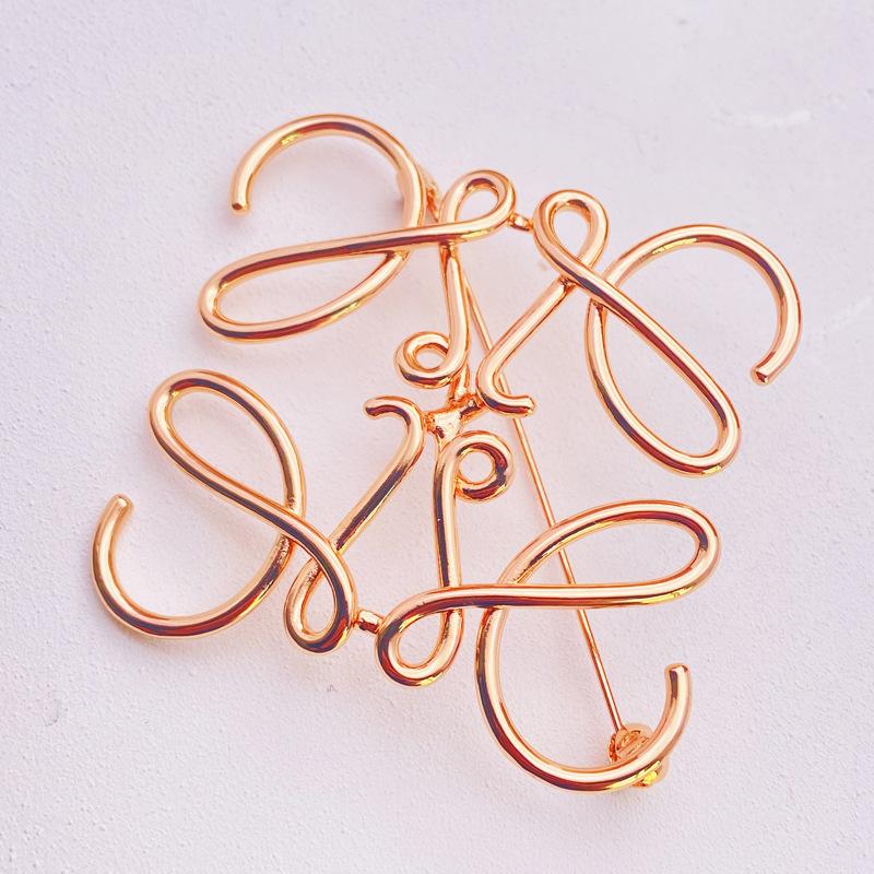 

Брошь с полой линией в стиле холодного ветра, простая ретро-брошь из металла и латуни