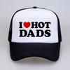 I Love Hot Dads Red Heart Graphic Baseball Cap Cotton Streetwear Pop Dad Hat Outdoors Unisex Mesh Fishing Caps