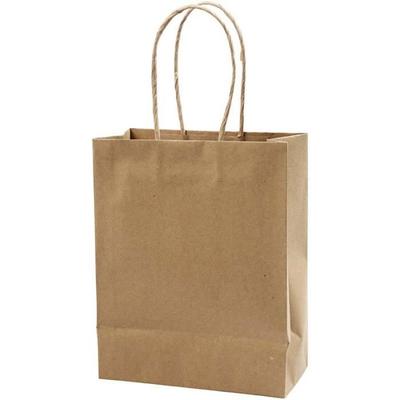 Strong Recycled Paper Bag with Rectangular Bottom and Handles. Ref 23369