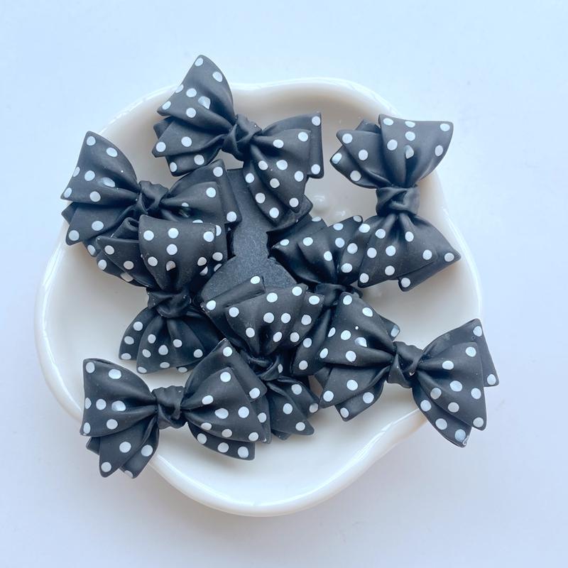 

10Pcs New Cute Mini 20*30mm Spotted Bowknot Flat Back Resin Scrapbooking DIY Jewelry Craft Decoration Accessorie