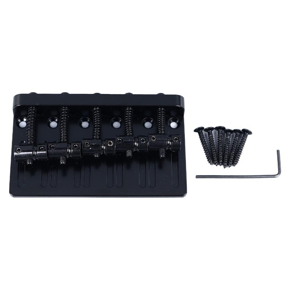Silver And Black Electric Bass Bridge Metal Thickened Tailpiece Bridge Bass Guitar Replacement чёрный