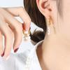 Luxury Minimalist Freshwater Pearl Earrings for Women: French Style, Real Gold Plated, Non-Fading