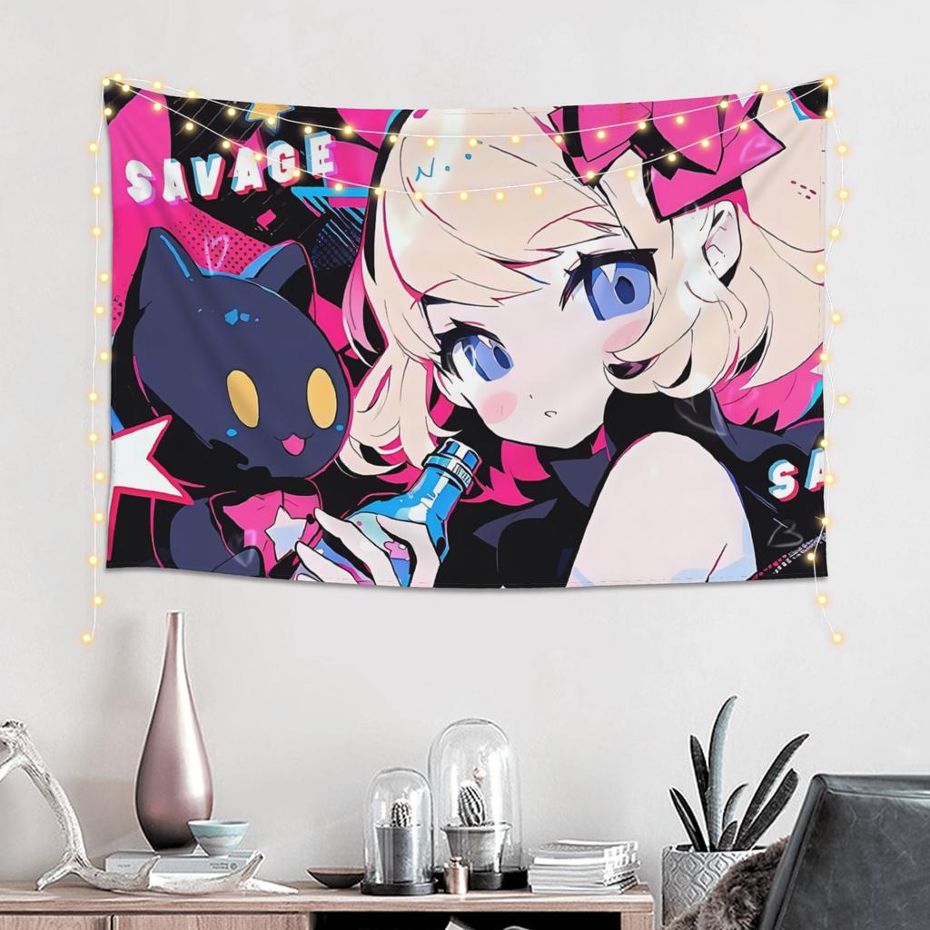 Colorful Anime Girl Tapestry Wall Hanging Blanket Tapestry Home Decor Items Wall Decorations