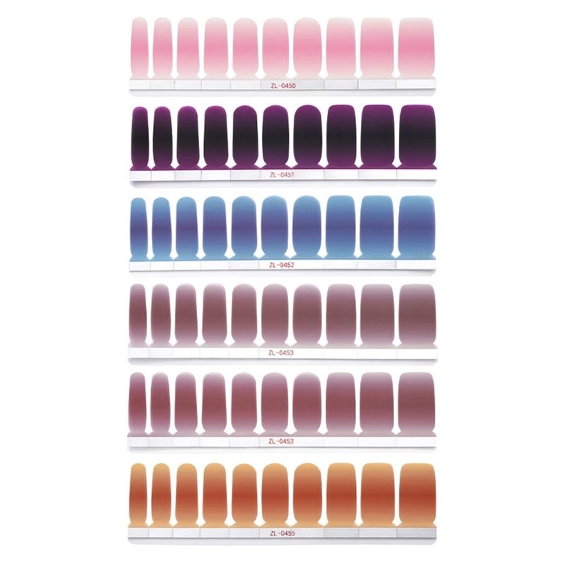 20PCS Full Nail Polish Strips Nail Wraps Decal Adhesive Nails Stickers False Nail Design Nail Polish Strips for Women