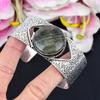 Labradorite Gemstone Handmade 925 Sterling Silver Cuff Bangle Adjustable KG-1863