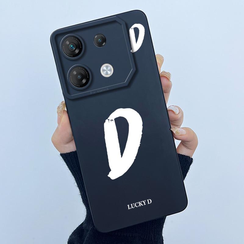 For Infinix GT 10 Pro X6739 Phone Case Lucky Initial Letter Matte Soft Silicone Shell For InfinixGT 10Pro GT10 Pro Cover Casing