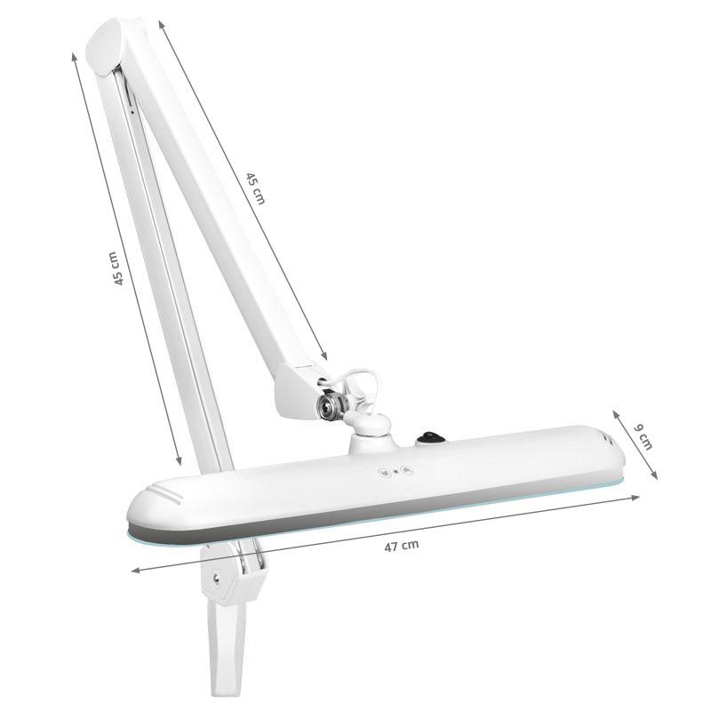Lampada da Officina LED Elegante 801-L Con Morsetto Reg. Intensità Luce Bianca