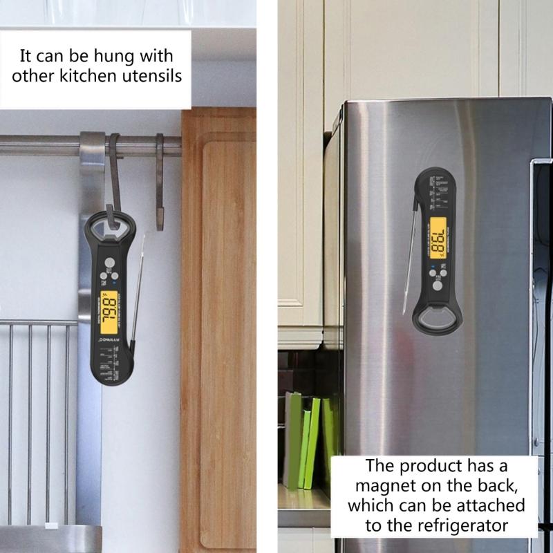 Instant Read Meat Thermometer for Cooking Fast Precise Digital Food Thermometer with Backlight Magnetic Foldable Probe