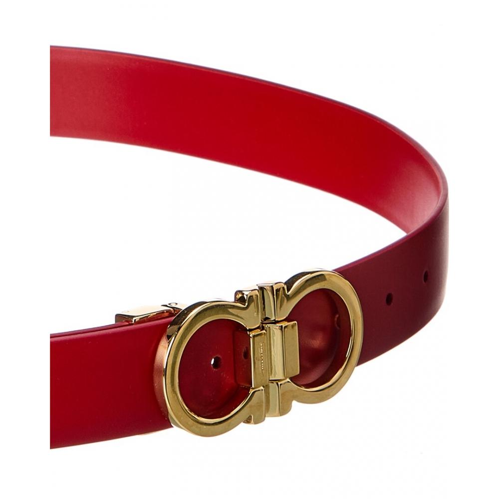 Salvatore Ferragamo Leather Belt Red