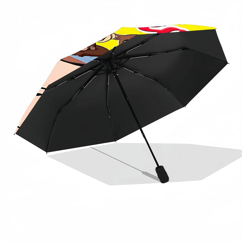 1pc Curious George Umbrella, Sun Protection, And UV Shielding. It Has Eight Sturdy Ribs for Outdoor Use And Perfect Gift
