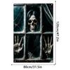 Large Size Halloween Curtain Multicolor Horror Hanging Cloth Fake Window Banner  Home Decoration