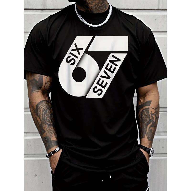 European Size Short Sleeve Men's Fashion Street Style Casual Trendy Adults Men Crewneck Graphic T Shirt Pattern All Season Casual Wear