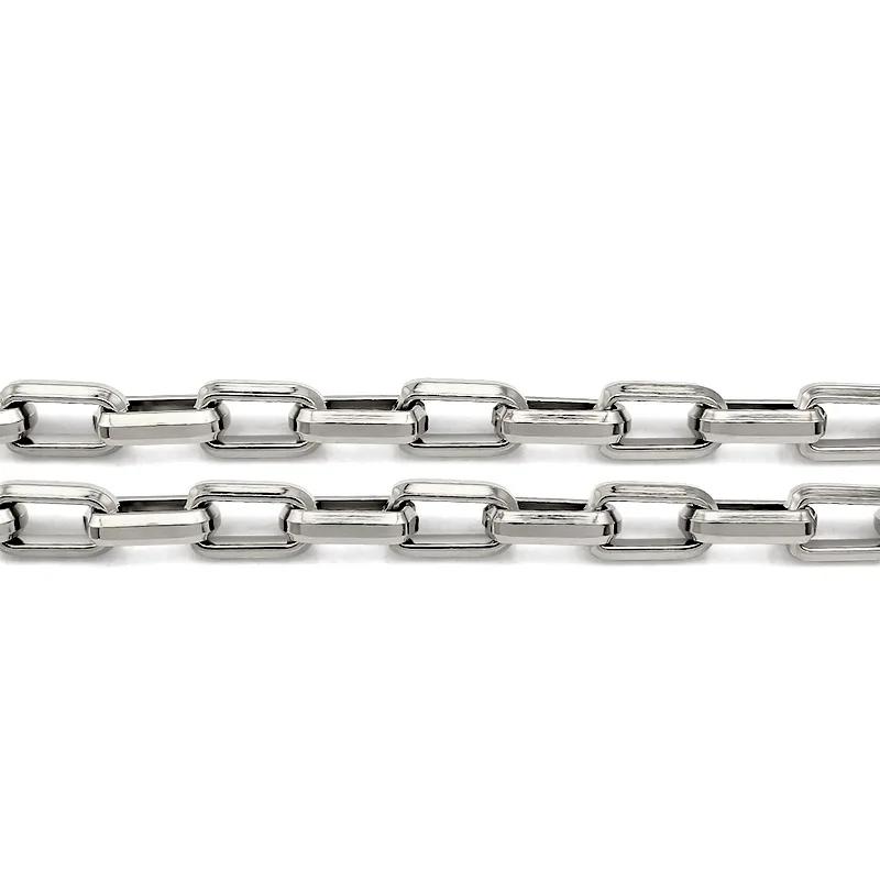 Unisex Stainless steel Oval Round Corner Link Chain T Toggle Clasp Bracelets for Women Men Hip Hop Punk Style Hand Jewelry