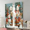 2pcs,2D plane printing Popular Curtain Panels Cute Snowmen Forest Friends Versatile 100% Polyester (without rod) Decorations For