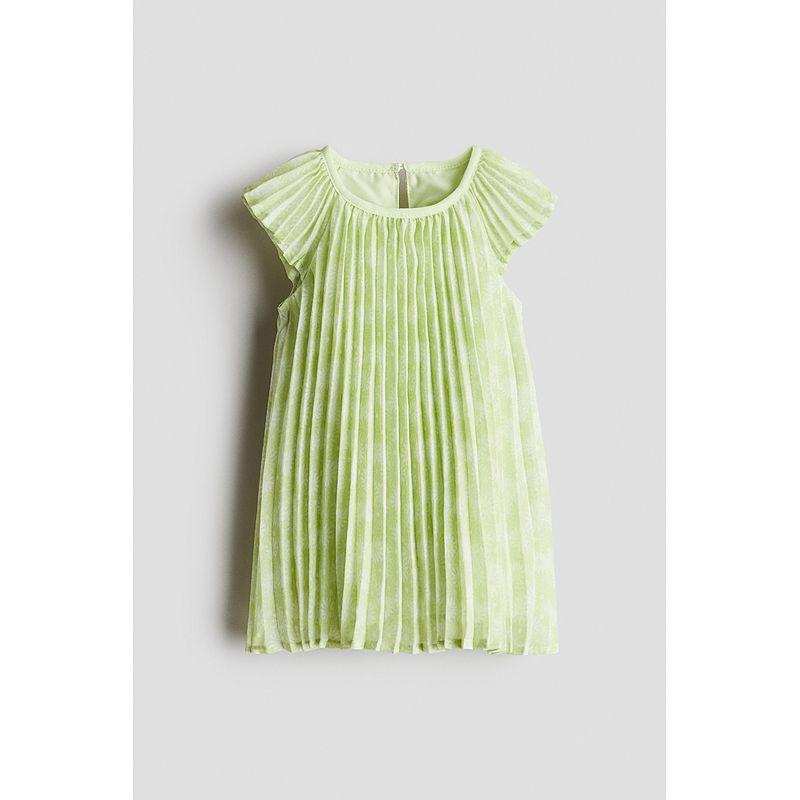 

HM Children s Clothing Fall Baby Girl s Dress 2025 New Arrival A- line Chiffon Dress 1285273 Light green/Florals 66/48(4-6m)