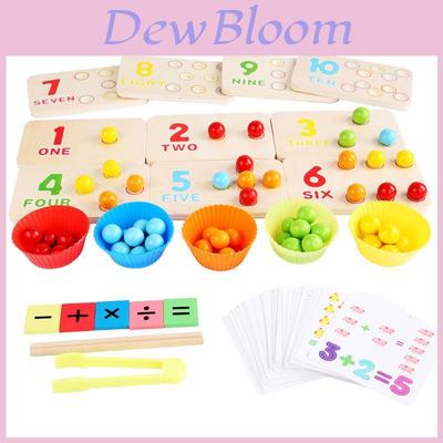 Tablero de Aprendizaje de Cuentas con Pinza Aritmética Multifuncional de Madera Set de Juguetes Rompecabezas para Niños Para Aprendizaje Temprano