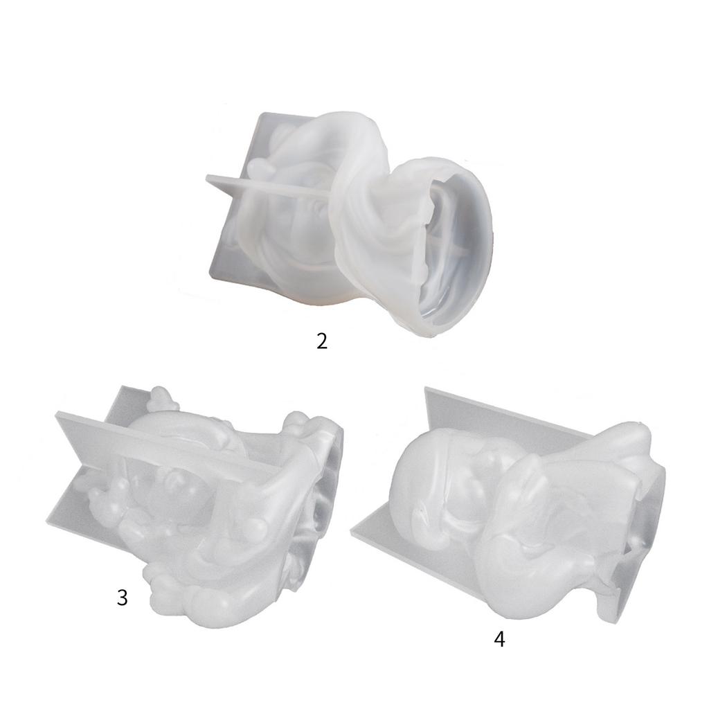 3D Prinsessa Silikonform Epoxihartsformar Skrivbordsdekoration Hantverk Ljus Fondant Tårtdekoreringsverktyg Hemdekorationer