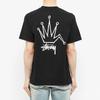 Stussy Old Crown Tee Classic Logo Short Sleeve American Vintage T-Shirt Unisex Tops 1904510-BLACK
