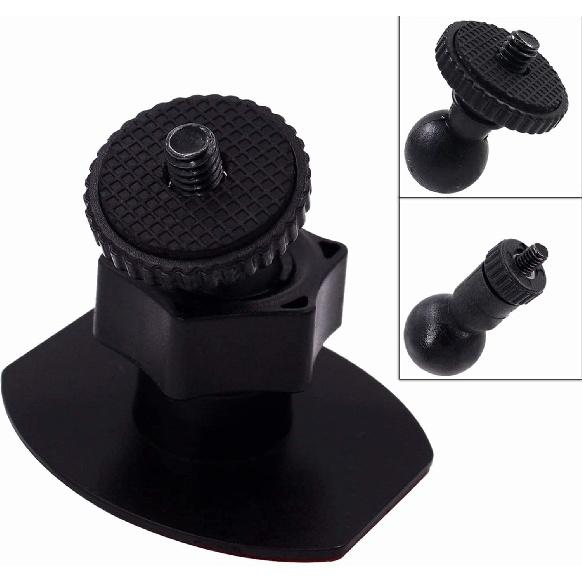 CH01B 1/4" Thread Camera Mount Mini Double-Sided Adhesive In Dash Cam Mount Holder - Universal Tripod Permanent Holder Fits