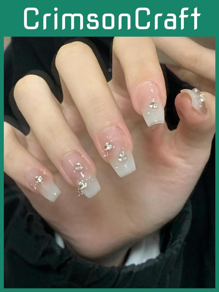 Exquisite Handcrafted Ombre Nail Decals For Fashionable Students In Pure Desire Style